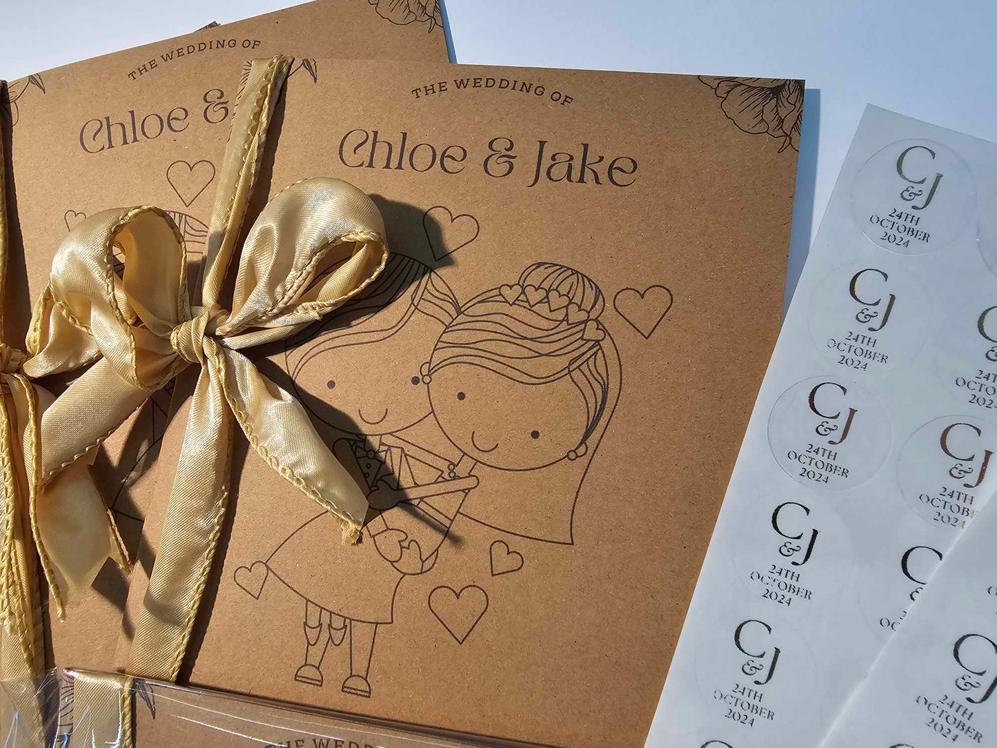 Children's wedding activity books with crayons, kids activity book, children's wedding favours