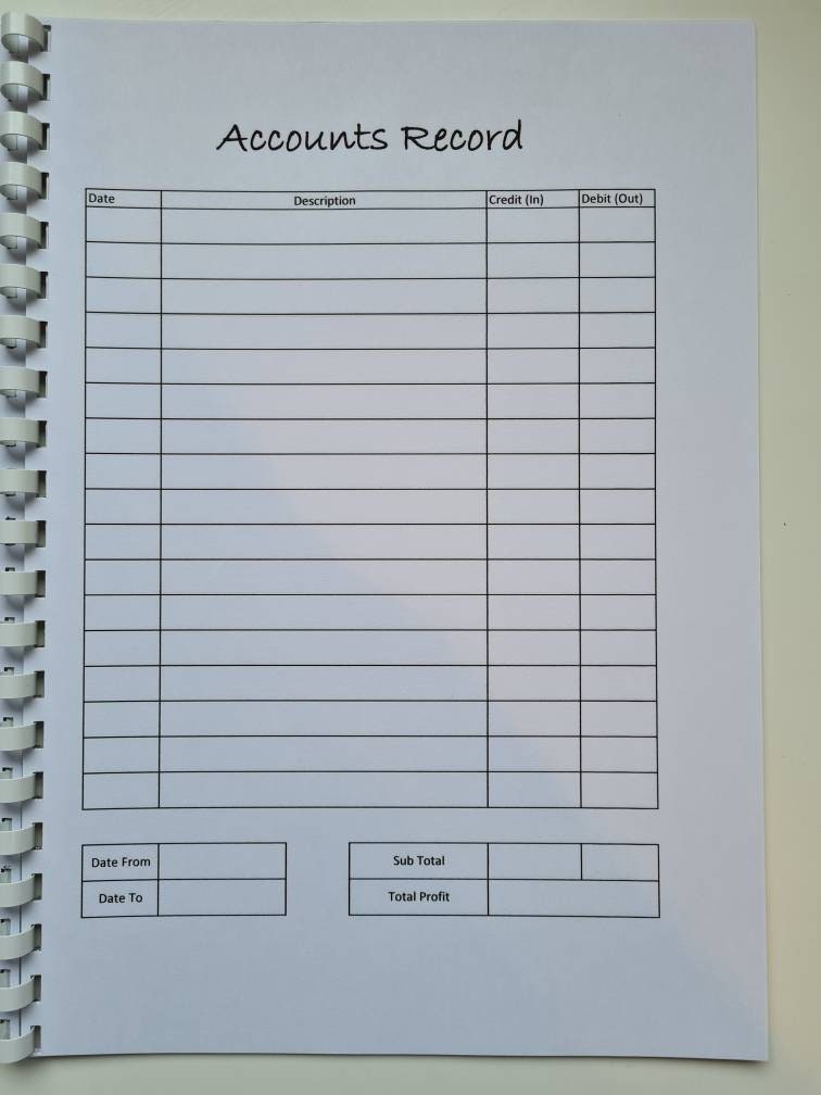 Personalised business accounts book, logo accounts book, small business tracker, custom accounts book, small business stationery,