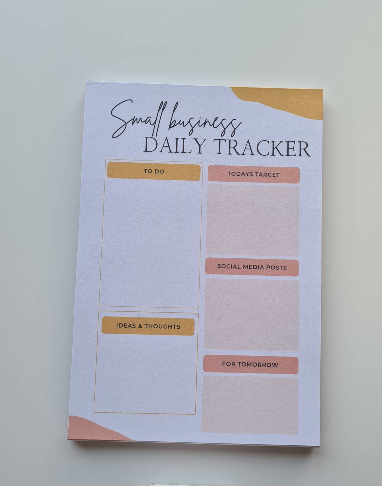 Small business daily tracker notepad, journal, Manifest pad, daily planner, things to do, small business stationery, cute notepad, handmade