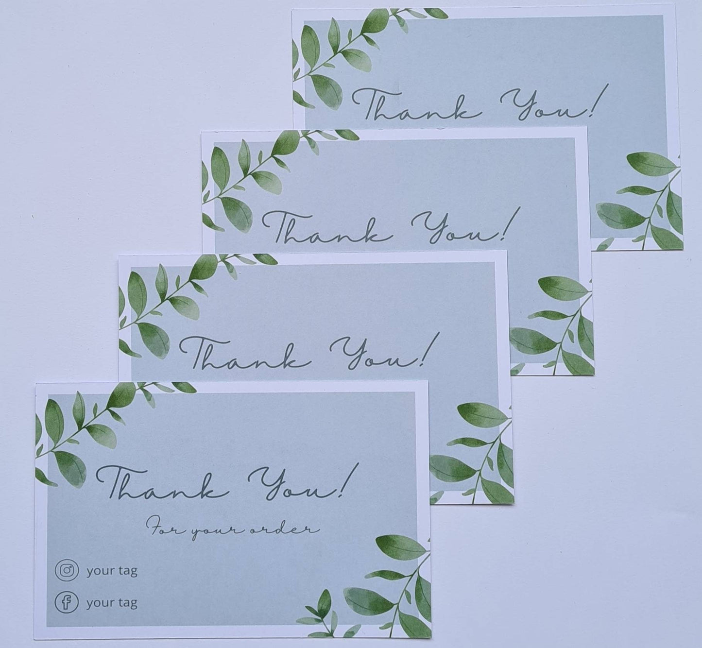 Custom thank you cards, Personalised with own logo and information, small business tools, custom made, thank you message