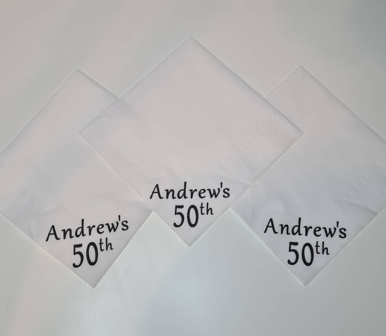 White Personalised napkins, party supplies, custom napkins, wedding napkins, serviettes, birthday, christening, anniversary, bar mitzvah