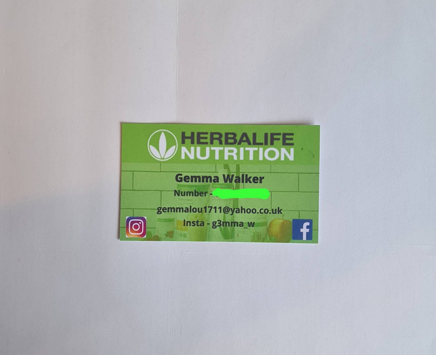 Herbalife business cards matte finish, new customer cards, calling cards, custom cards, Personalised cards