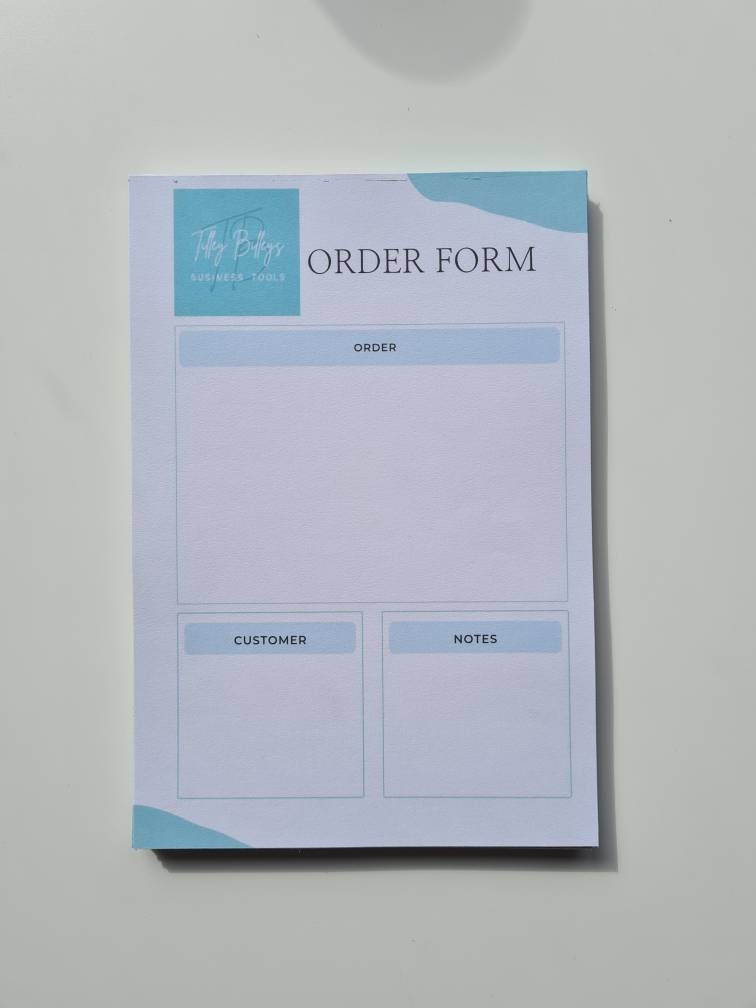 Business order form notepad, small business stationery, cute notepad, handmade, order tracker, custom notepad, easy tear notepad