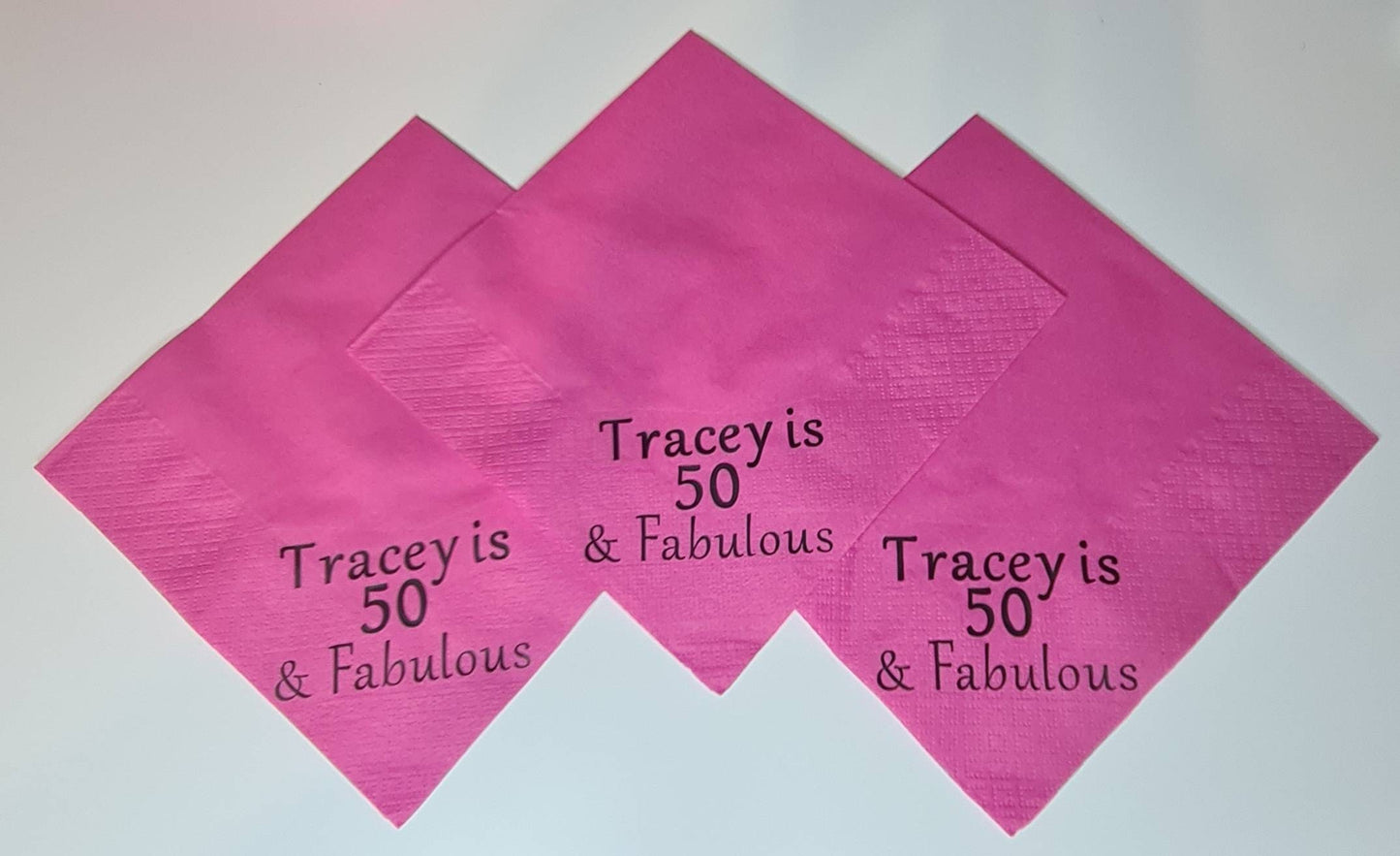Hot Pink Personalised napkins, party supplies, custom napkins, wedding napkins, serviettes, birthday, christening, anniversary, bar mitzvah