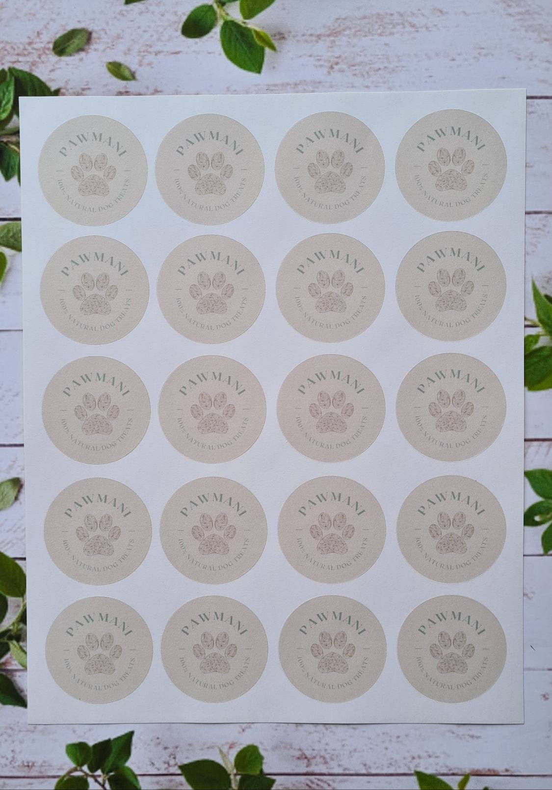 Matte Personalised logo stickers, own logo, small business tools, 20 per sheet,