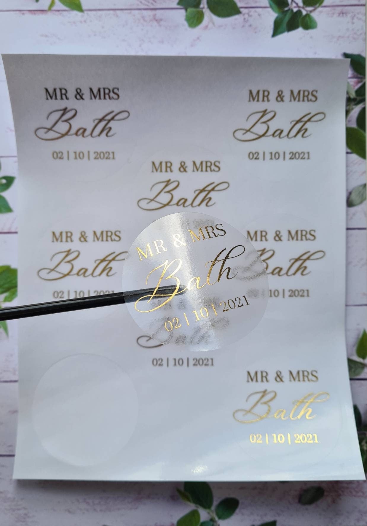 Transparent metallic Personalised logo stickers, foil stickers, own logo, see through, translucent stickers, clear stickers, small business