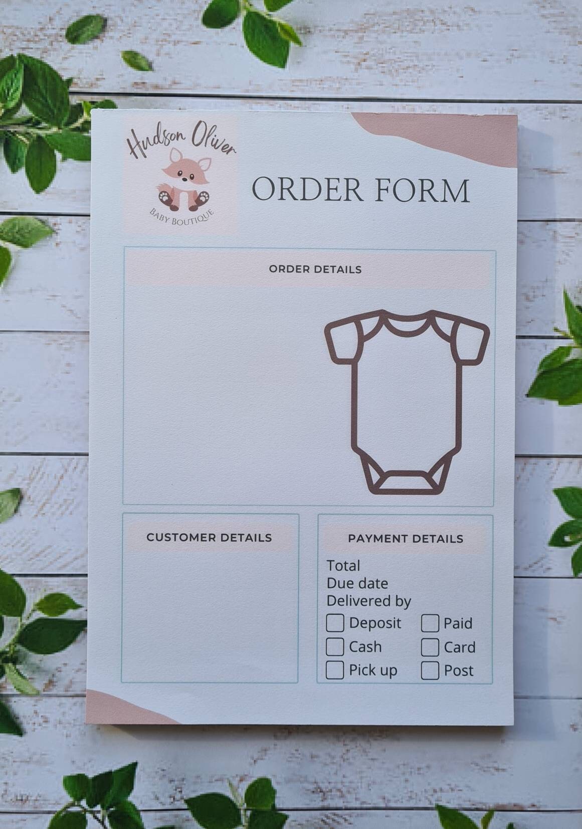 Business order form notepad, small business stationery, cute notepad, handmade, order tracker, custom notepad, easy tear notepad