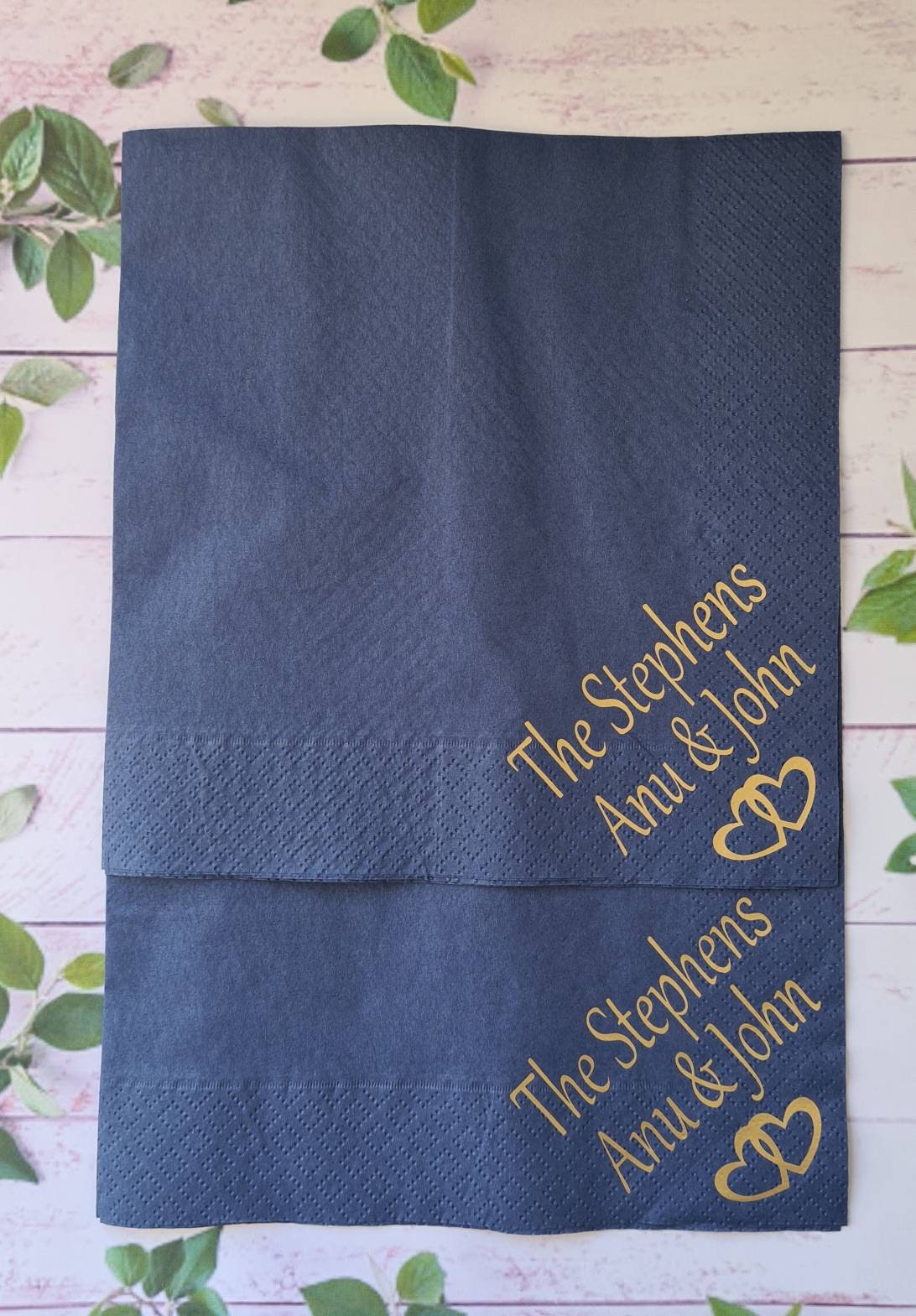 Blue Personalised napkins, party supplies, custom napkins, wedding napkins, serviettes, birthday, christening, anniversary, bar mitzvah