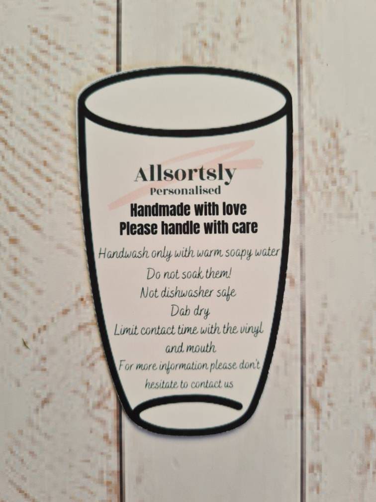 Care cards, 10 pack, small business tools, mug care instructions, vinyl instructions, printed cards, cold cup care cards, glass instructions