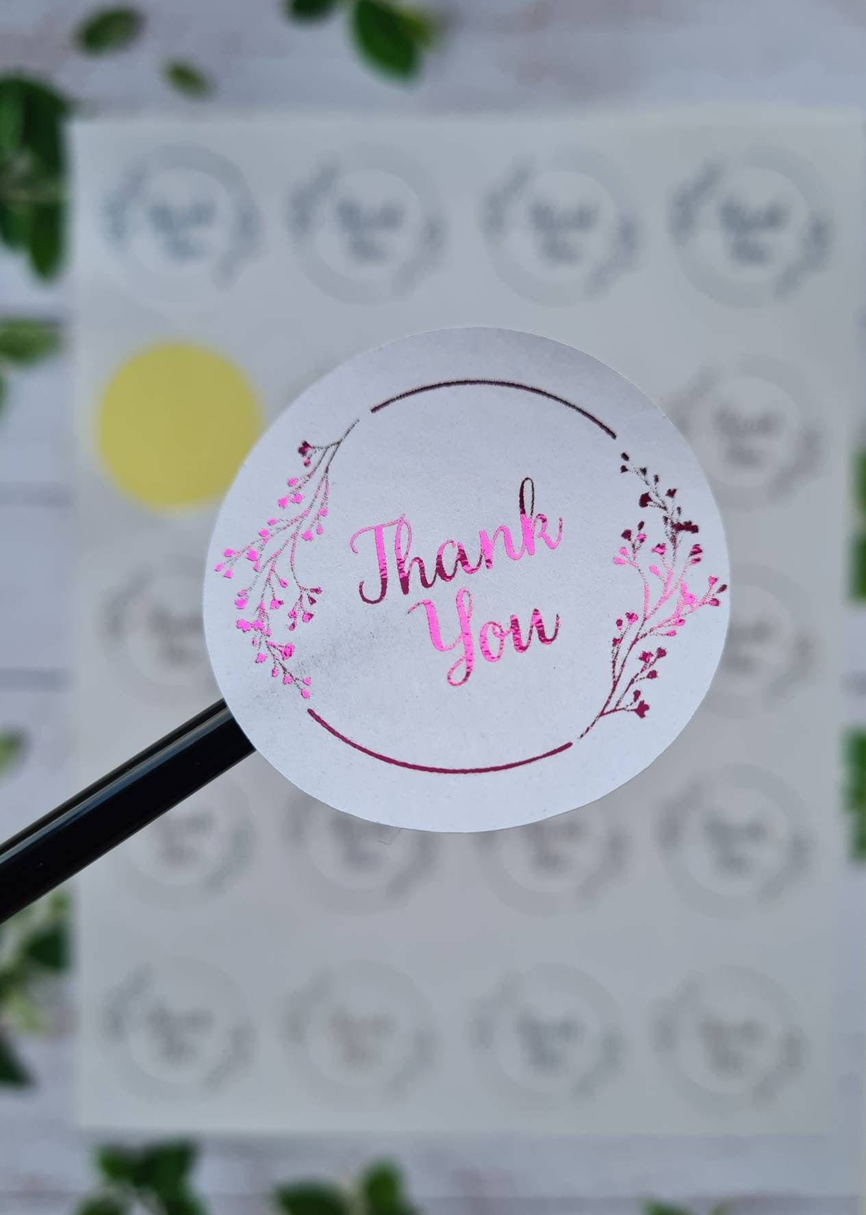 Foiled thank you stickers matt, sticker sheets, small business, wedding favours, christening, birthday party bags,