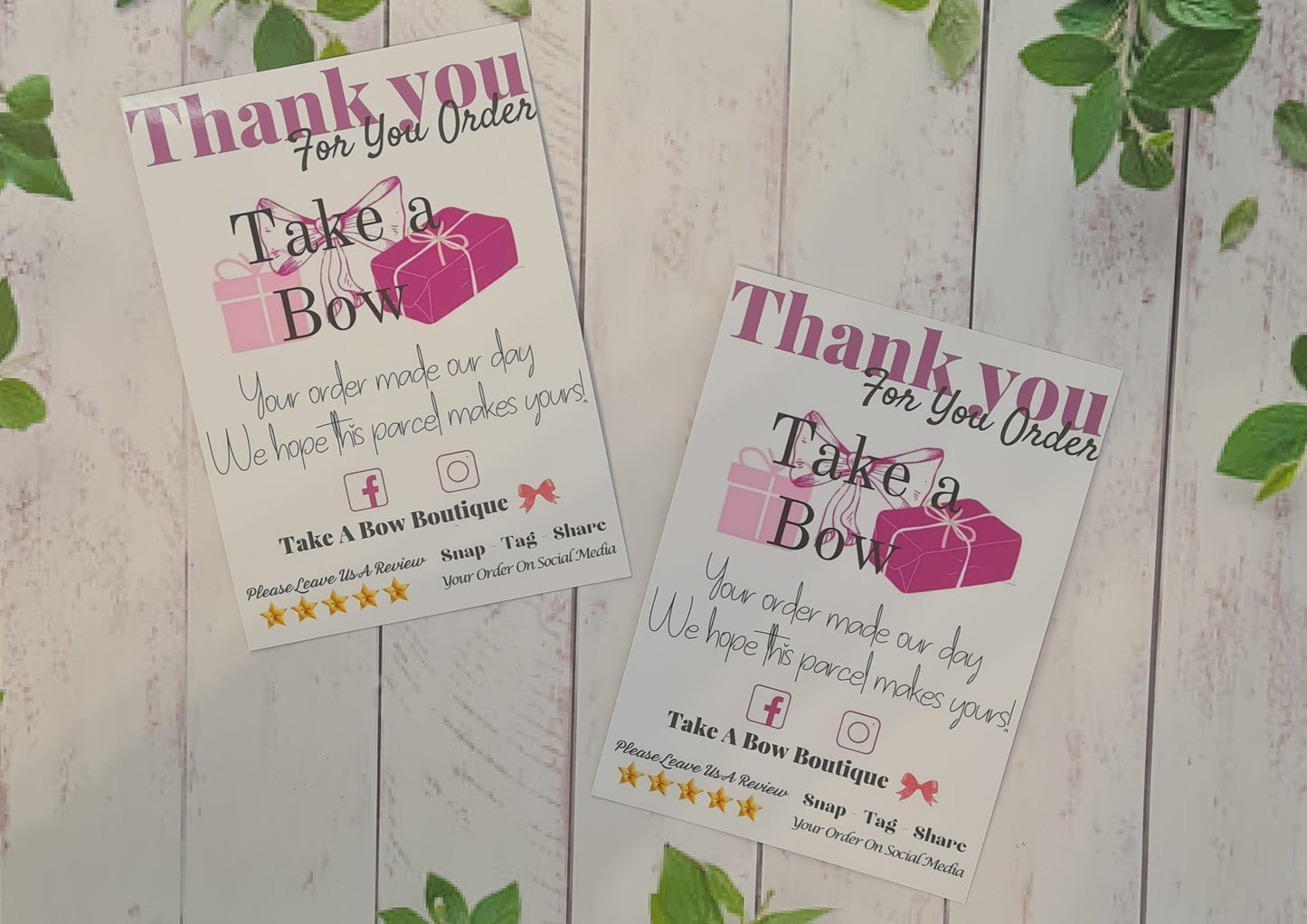Custom thank you cards, Personalised with own logo and information, small business tools, custom made, thank you message
