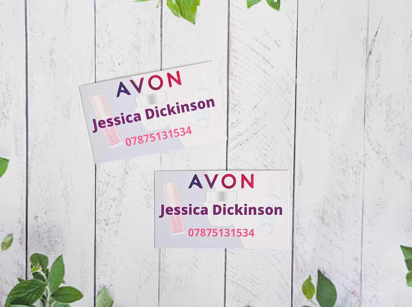 Avon business cards matte finish, new customer cards, calling cards, custom cards, Personalised cards, new rep cards