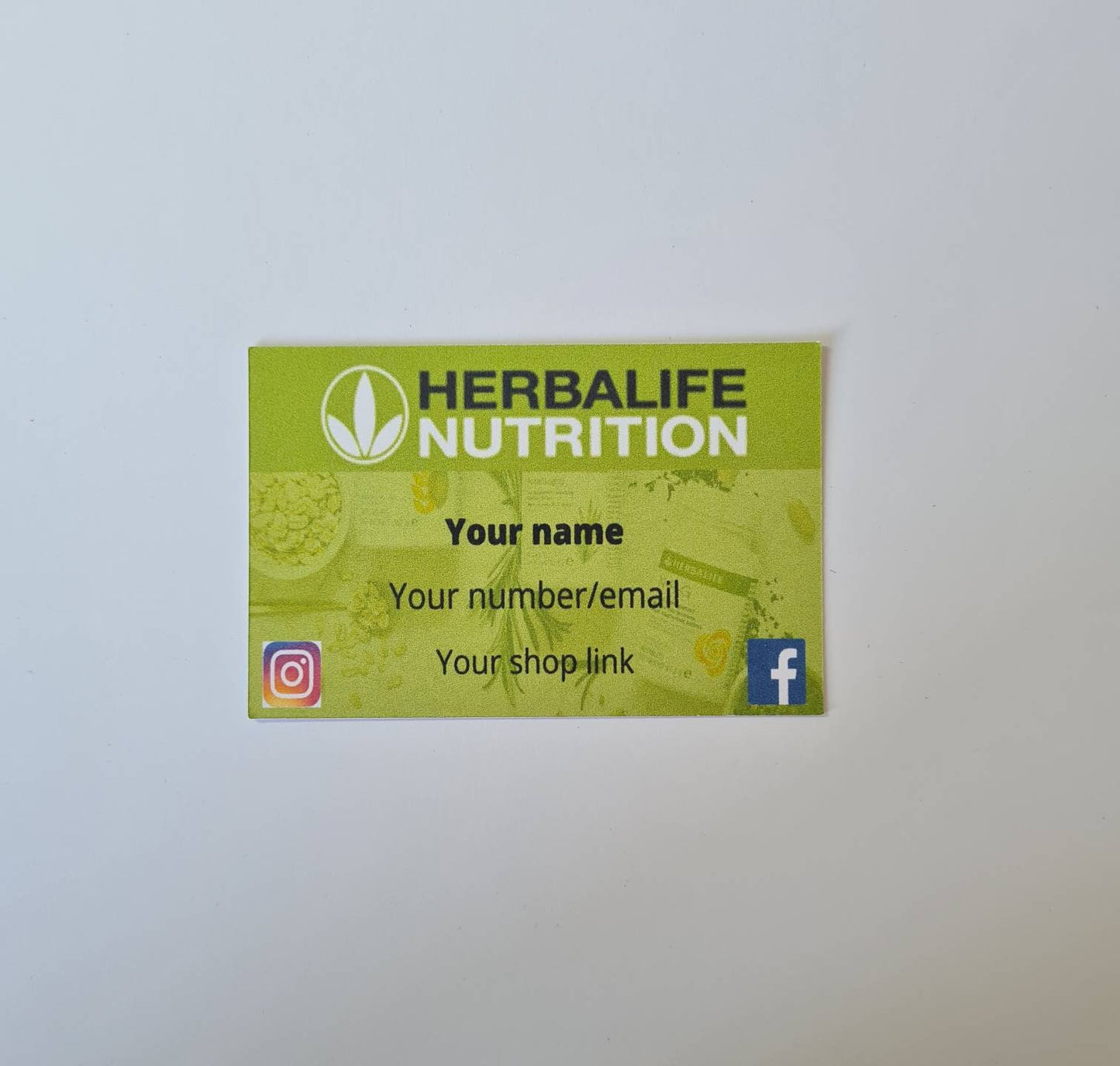 Herbalife business cards matte finish, new customer cards, calling cards, custom cards, Personalised cards