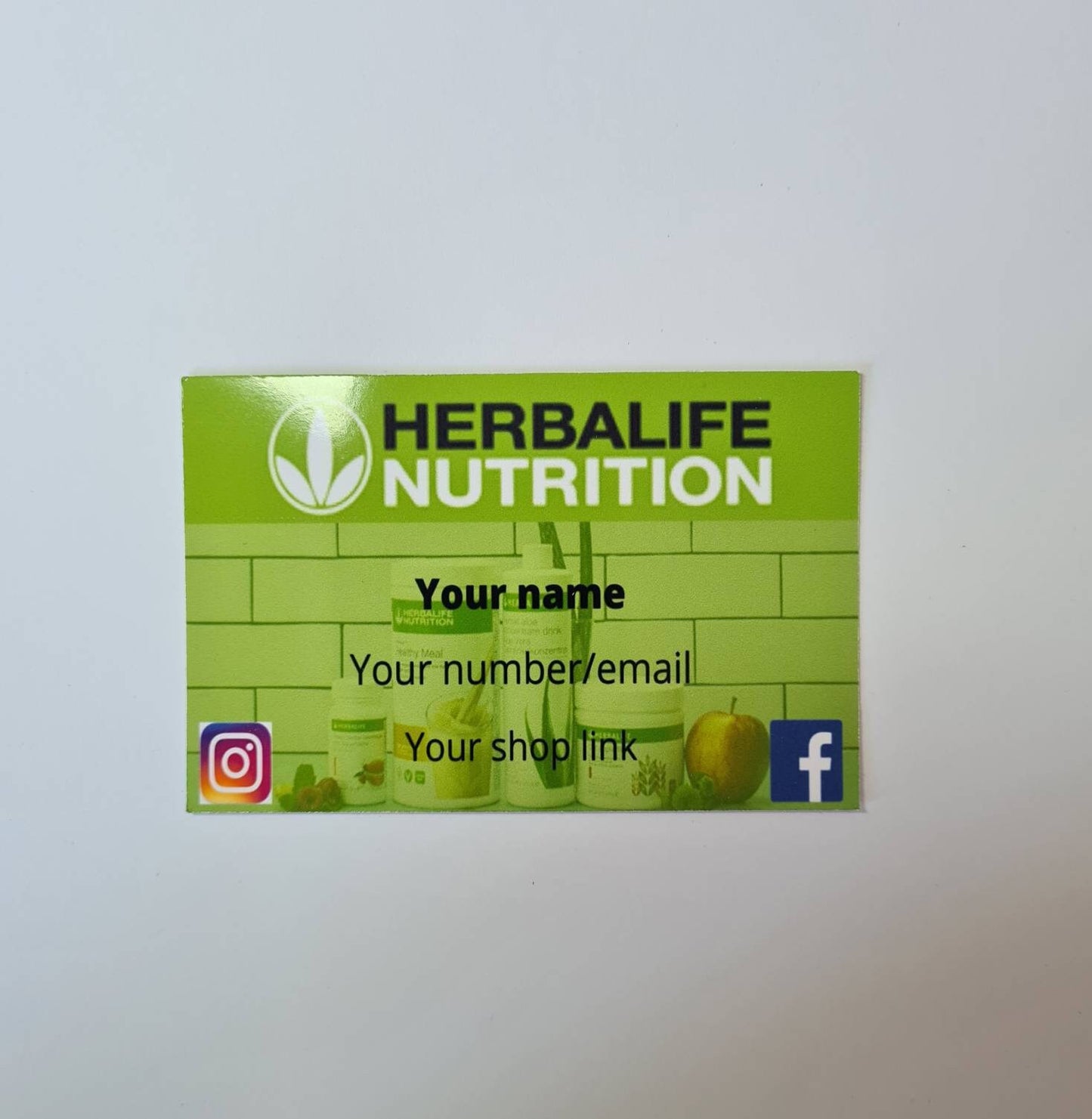Herbalife business cards gloss finish, new customer cards, calling cards, custom cards, Personalised cards