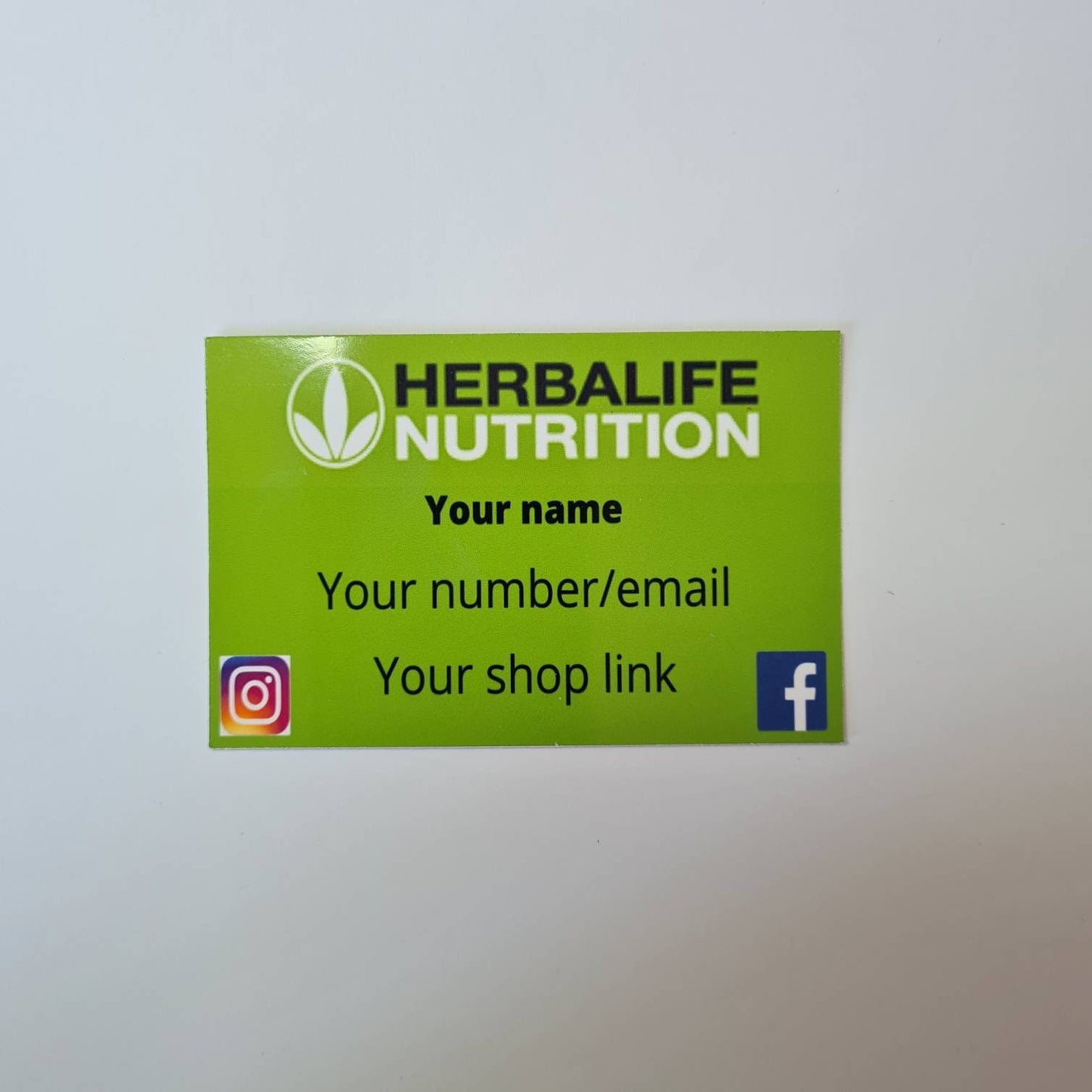Herbalife business cards gloss finish, new customer cards, calling cards, custom cards, Personalised cards