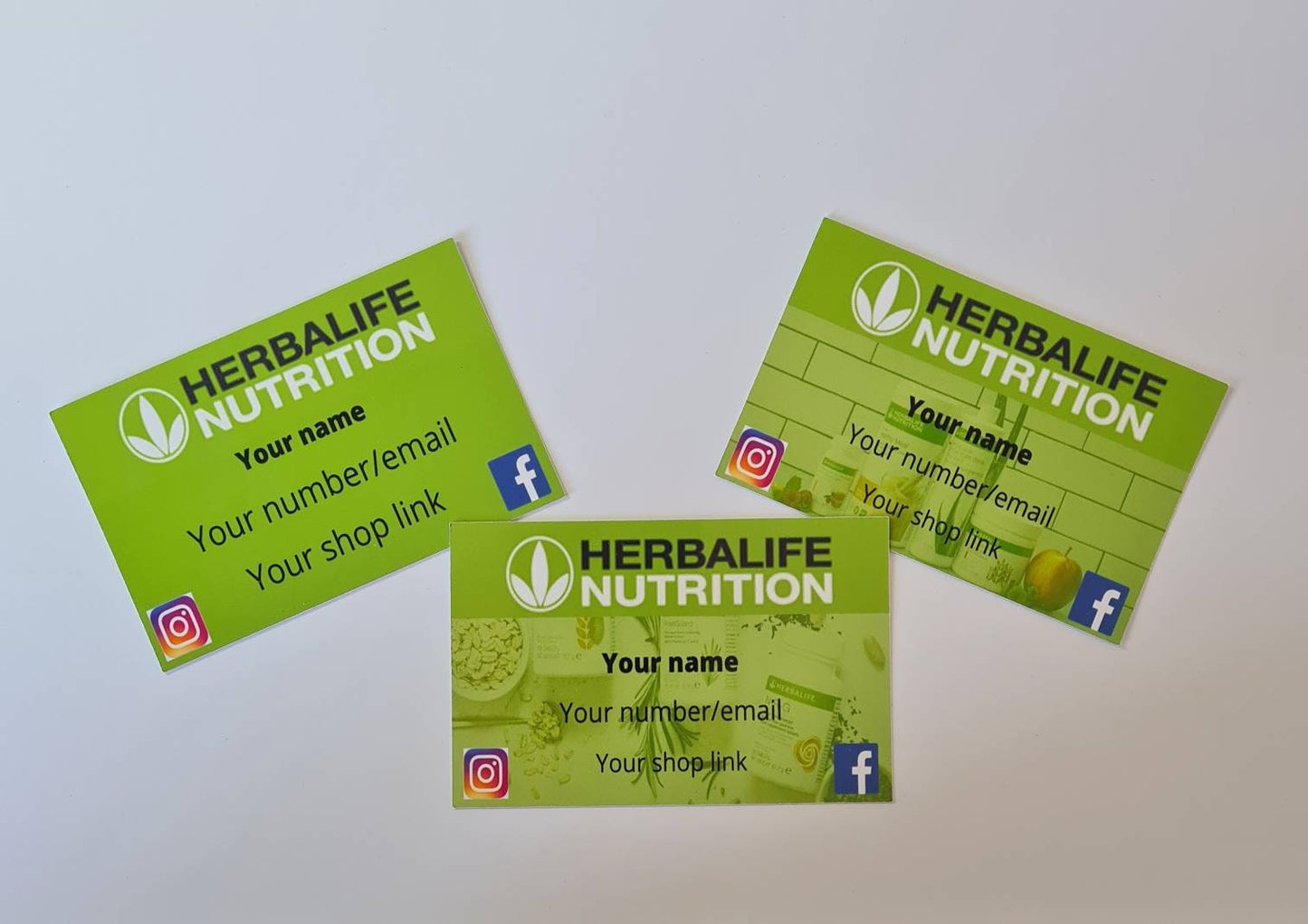 Herbalife business cards gloss finish, new customer cards, calling cards, custom cards, Personalised cards