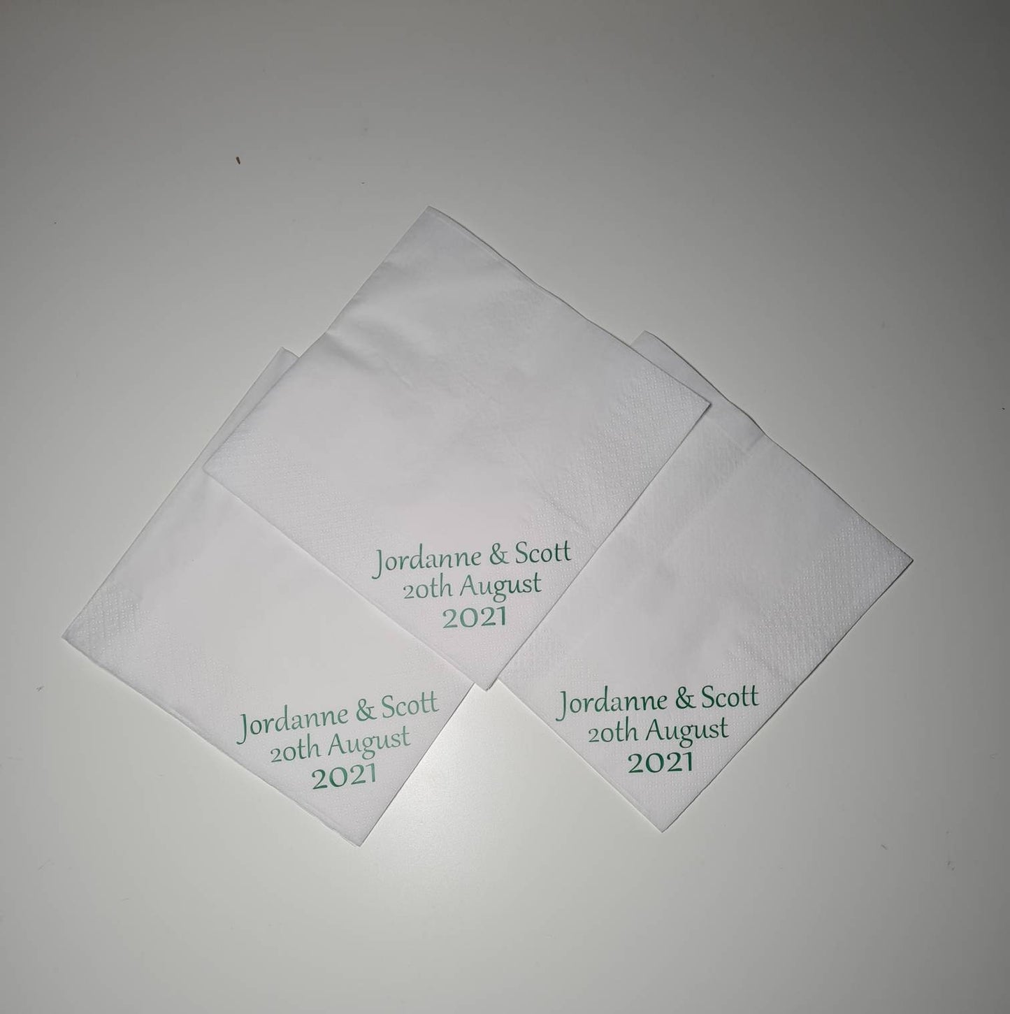 White Personalised napkins, party supplies, custom napkins, wedding napkins, serviettes, birthday, christening, anniversary, bar mitzvah