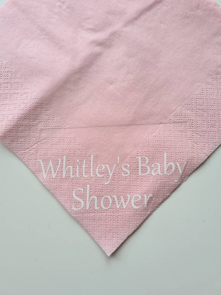 Baby Pink Personalised napkins, party supplies, custom napkins, wedding napkins, serviettes, birthday, christening, anniversary, bar mitzvah