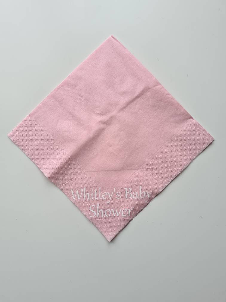 Baby Pink Personalised napkins, party supplies, custom napkins, wedding napkins, serviettes, birthday, christening, anniversary, bar mitzvah