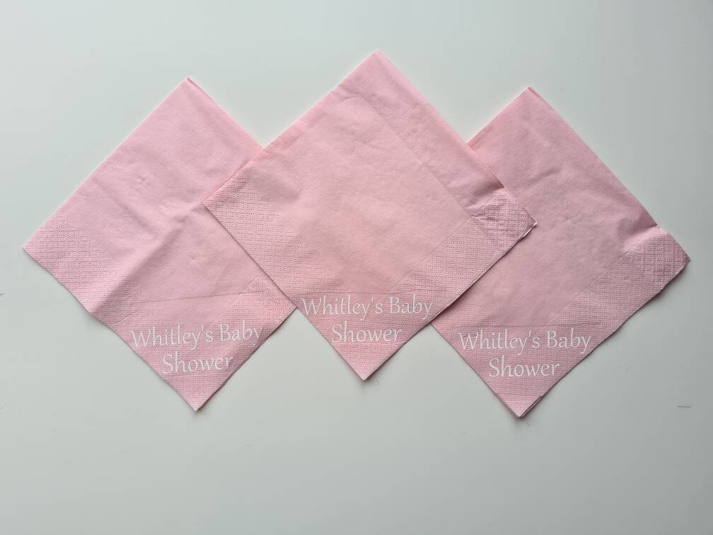 Baby Pink Personalised napkins, party supplies, custom napkins, wedding napkins, serviettes, birthday, christening, anniversary, bar mitzvah