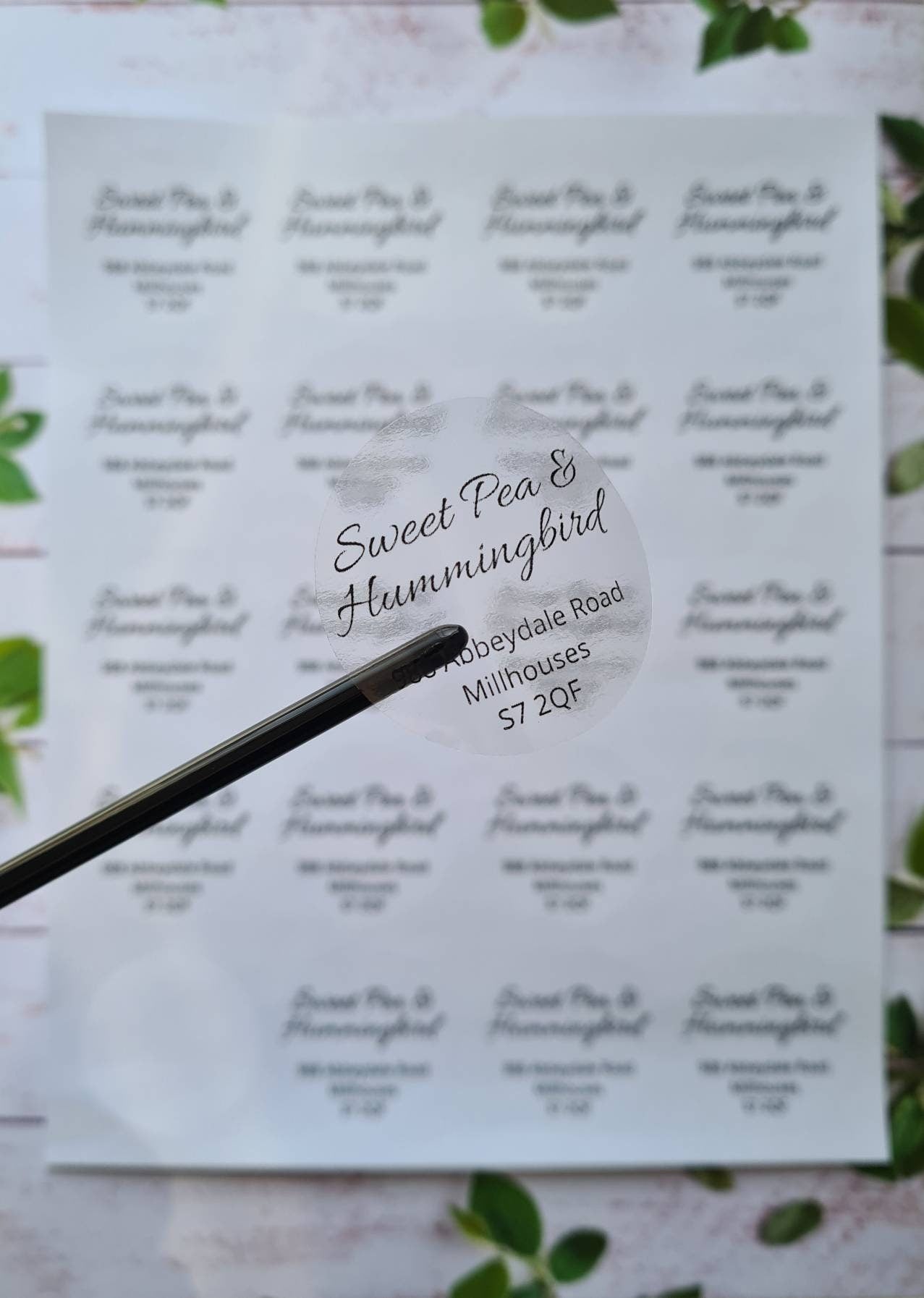 Transparent Personalised logo stickers, own logo, small business tools, see-through, translucent stickers, clear stickers