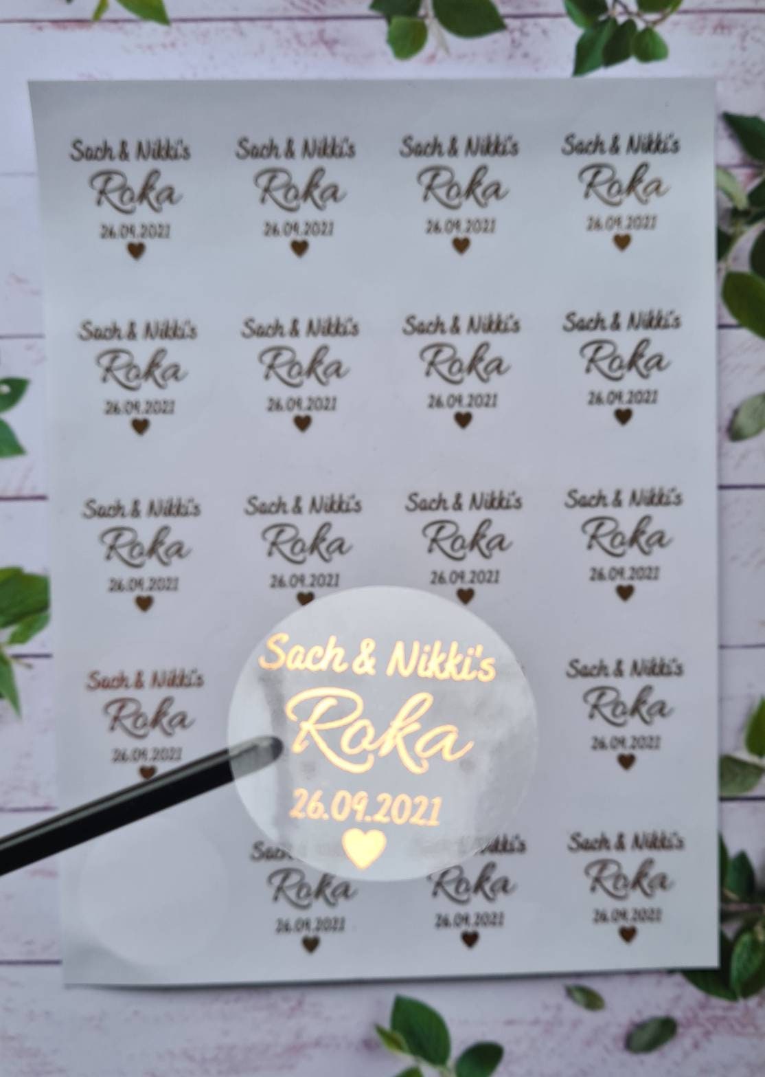 Transparent metallic Personalised logo stickers, foil stickers, own logo, see through, translucent stickers, clear stickers, small business