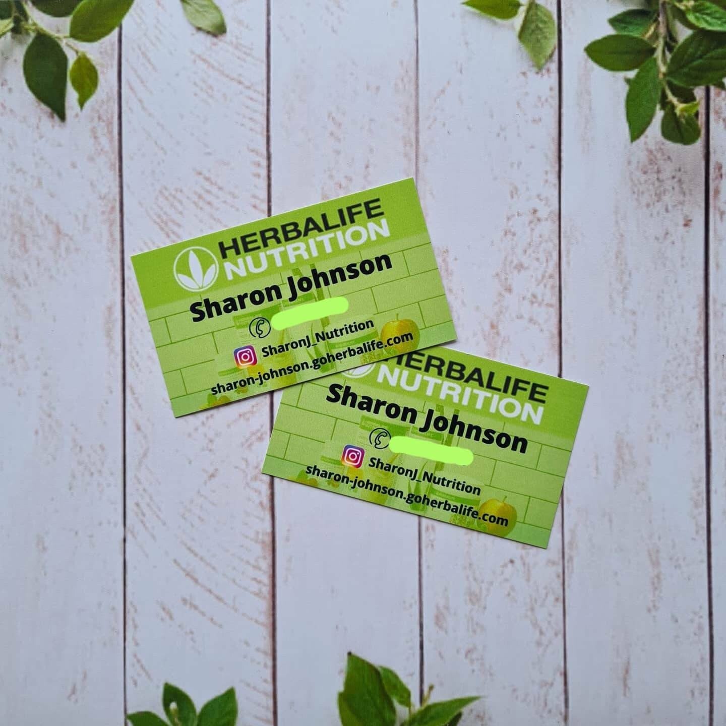 Herbalife business cards gloss finish, new customer cards, calling cards, custom cards, Personalised cards