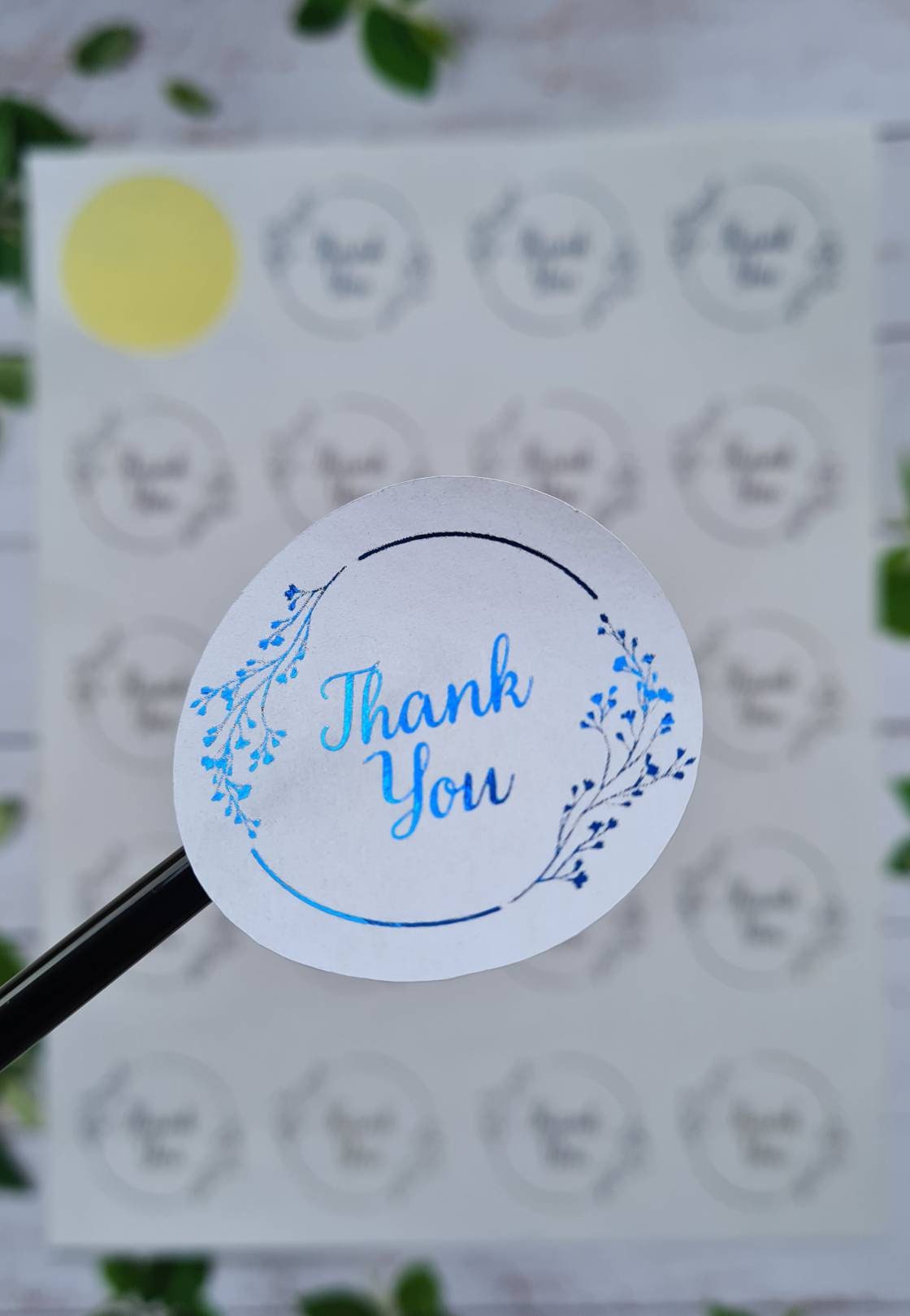 Foiled thank you stickers matt, sticker sheets, small business, wedding favours, christening, birthday party bags,