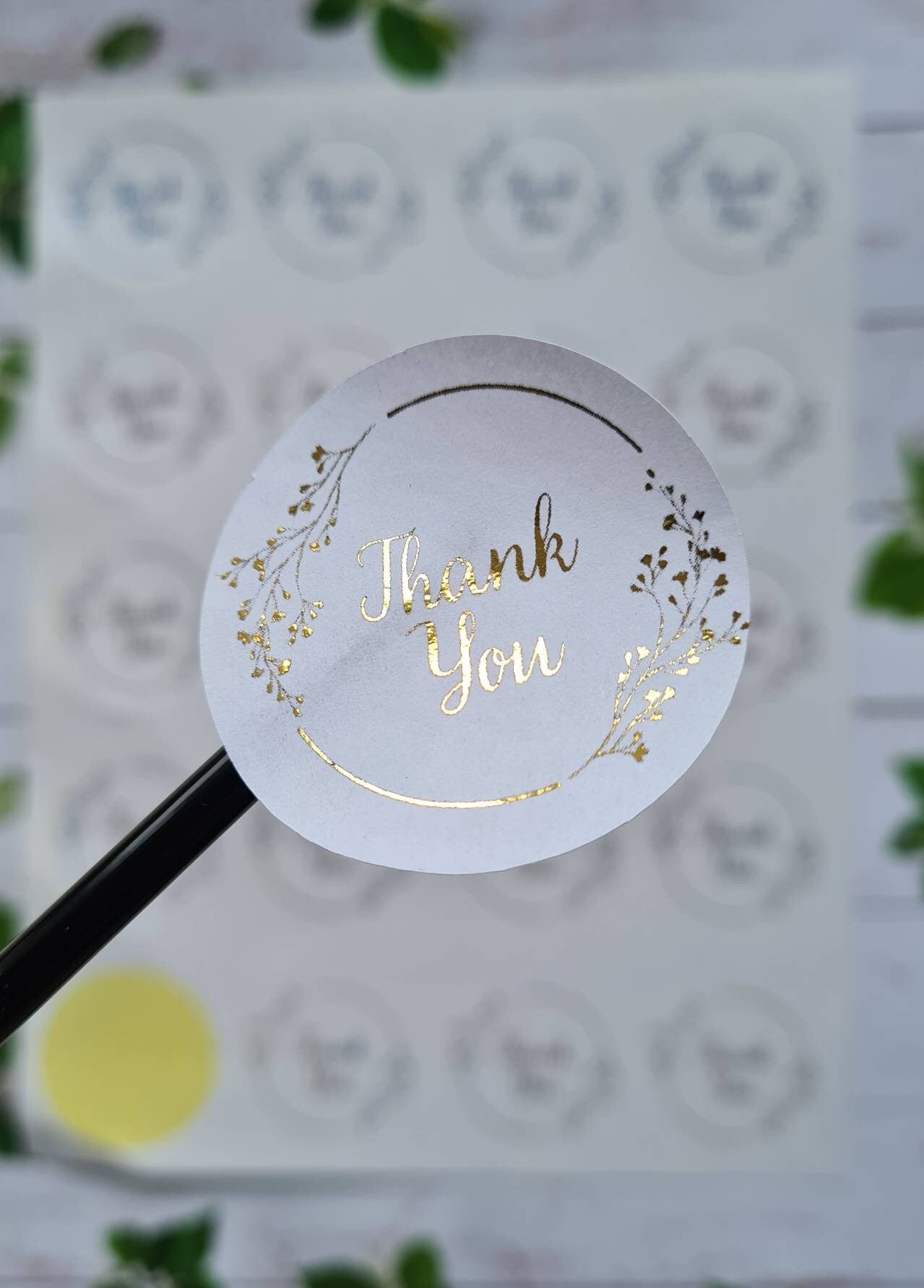 Foiled thank you stickers matt, sticker sheets, small business, wedding favours, christening, birthday party bags,
