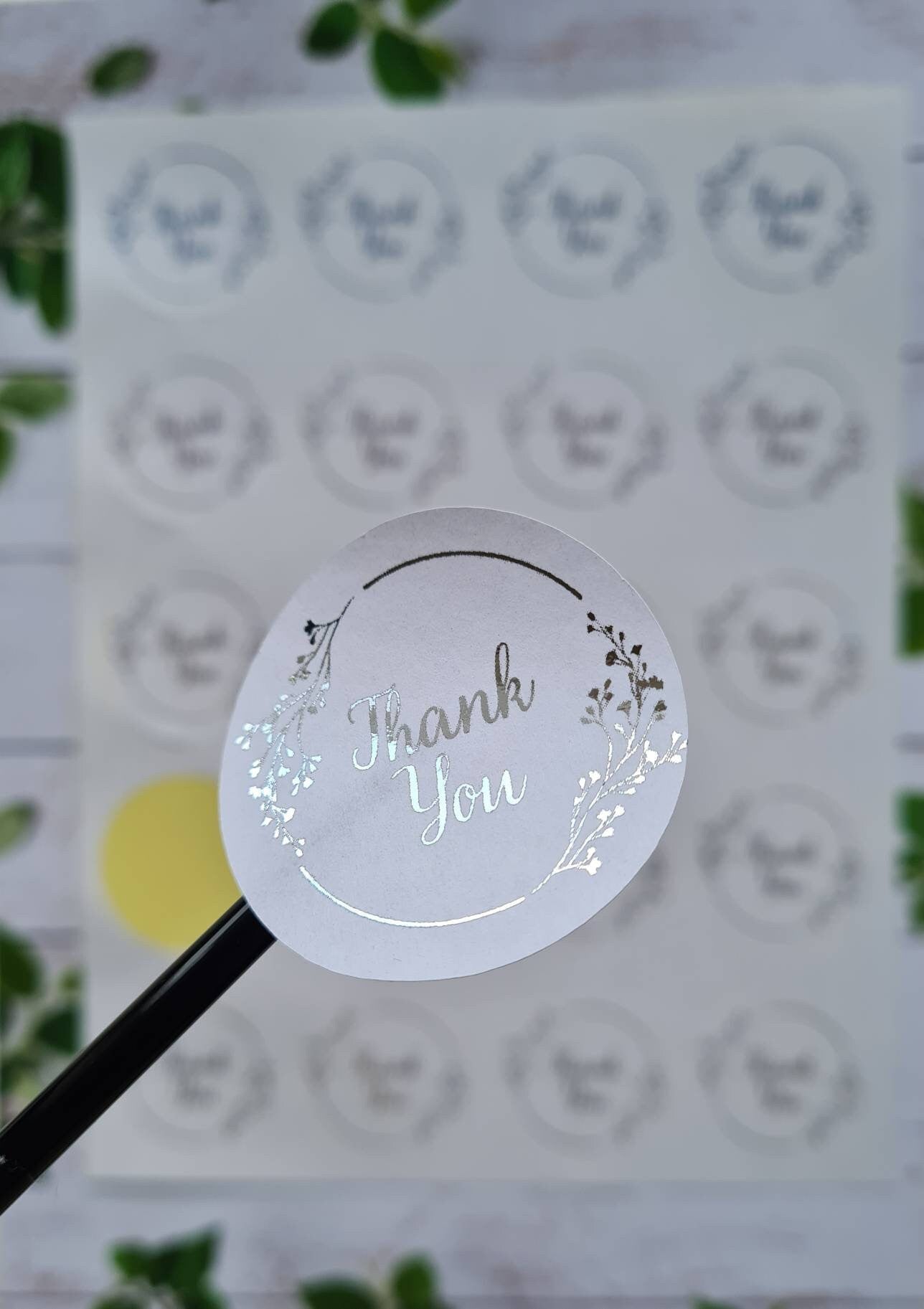 Foiled thank you stickers matt, sticker sheets, small business, wedding favours, christening, birthday party bags,