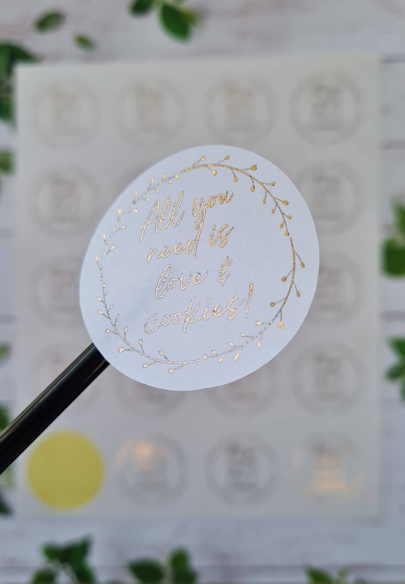 Foiled handmade stickers matt, sticker sheets, small business, wedding favours, christening, birthday party bags,