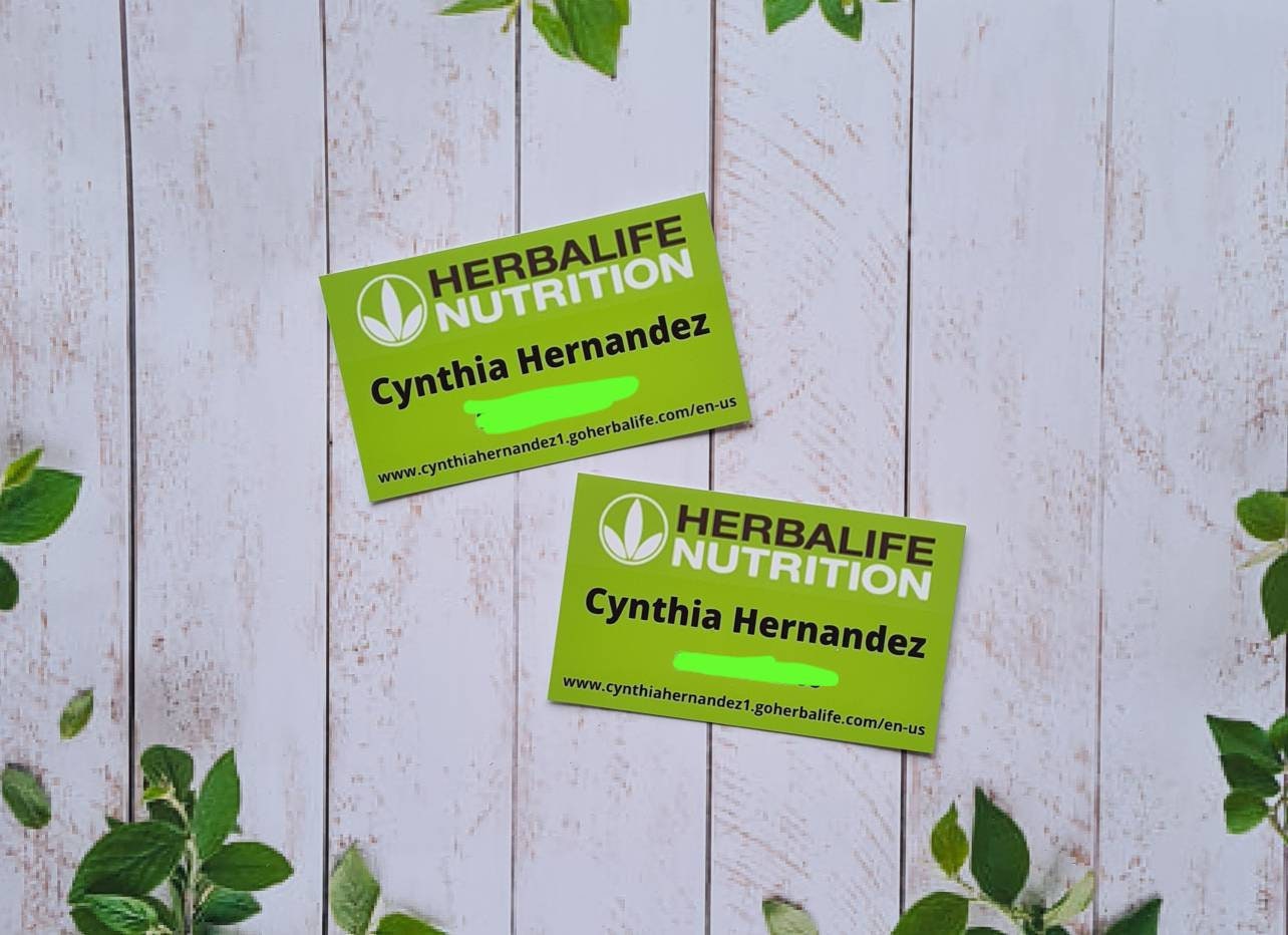 Herbalife business cards gloss finish, new customer cards, calling cards, custom cards, Personalised cards