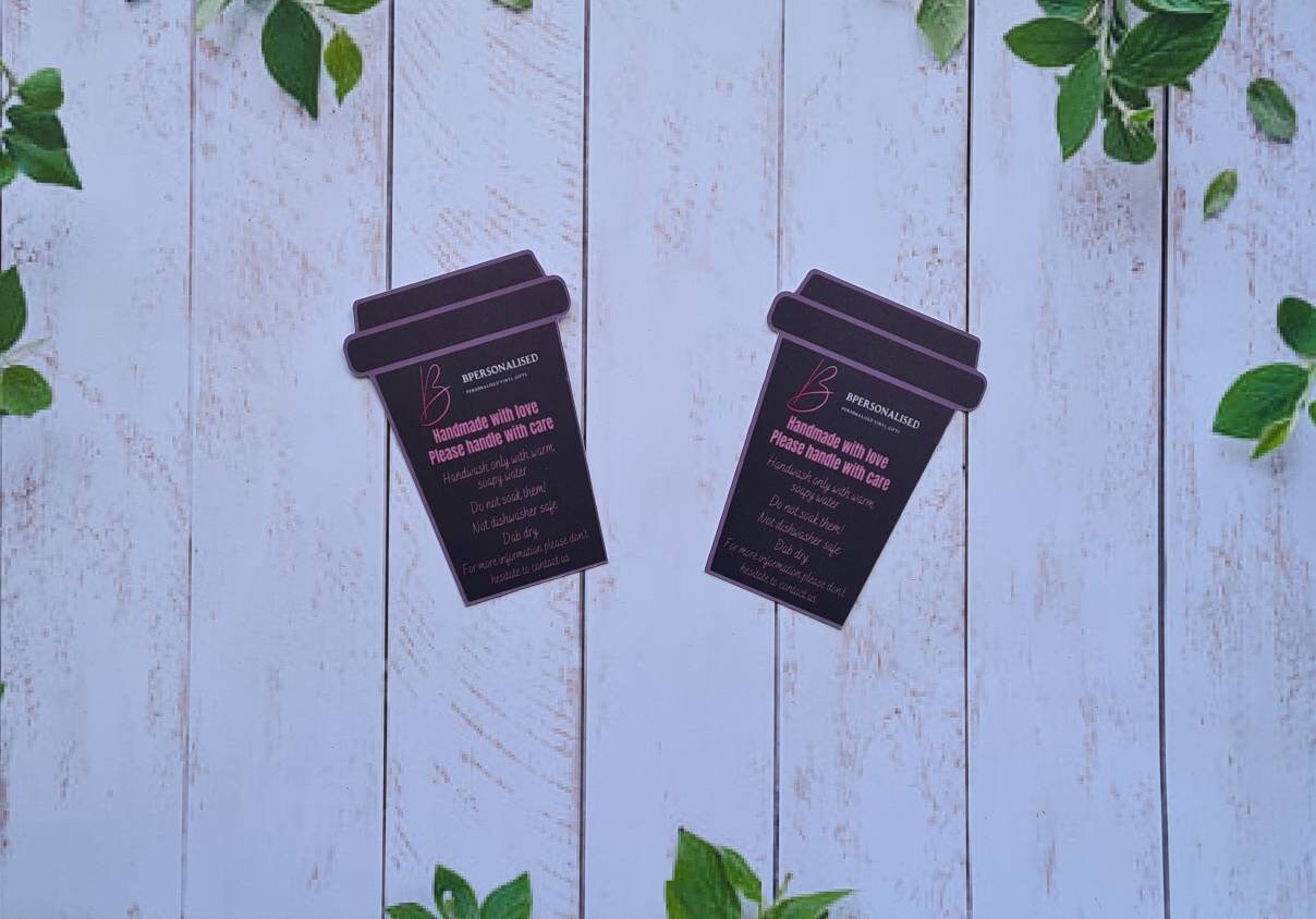 Care cards, 10 pack, small business tools, mug care instructions, vinyl instructions, printed cards, cold cup care cards, glass instructions