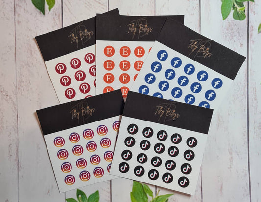Social media icon planner stickers, functional icon stickers, bullet journal, content planner stickers